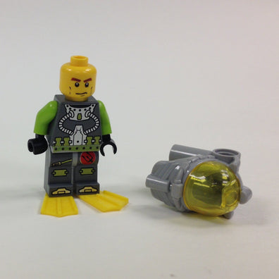 LEGO Minifigure-Atlantis Diver 1 - Axel - With Yellow Flippers and Trans-Yellow Visor-Atlantis-ATL016-Creative Brick Builders
